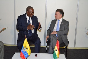 Mahama  With Colombian Prez Juan Manuel Santos