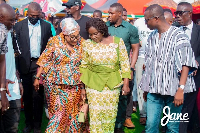 Professor Naana Jane Opoku-Agyemang and Lordina Mahama at the Meko Bono Festival