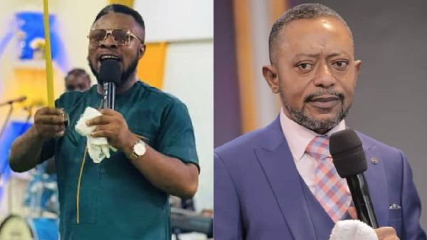 Prophet Johnson Adu Boahen (L) challenges Owusu Bempah (R) over 2028 prophecy