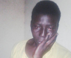 The suspected robber was saved by the security man of Accra college of Education