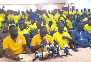 Members of the Ghana National Association of Small Scale Miners at a press conference