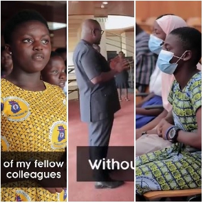 Francis Asenso-Boakye interacting with some of the pupils