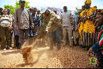 President Mahama cuts sod for 24-Hour Economy market in Bimbilla