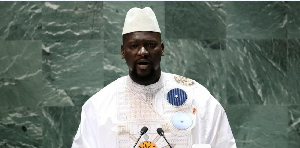 Guinea’s President Mamadi Doumbouya addresses the 78th Session of the UN General Assembly in NY city