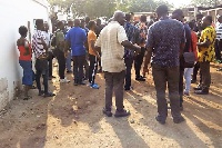Voters at the polling station