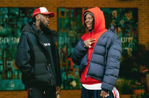 OgeeTheMC (L) is the official hypeman for dancehall artiste Stonebwoy (R)