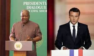 President John Dramani Mahama and French President Emmanuel Macron