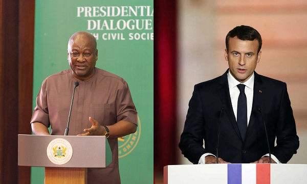 President John Dramani Mahama and French President Emmanuel Macron