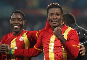 Asamoah Gyan and Kwadwo Asamoah