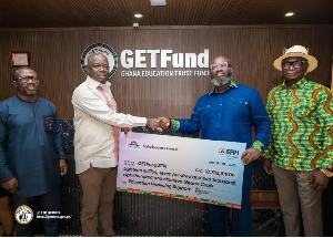 The donation was received on behalf of GETFund by its Chief Executive, Paul Adjei
