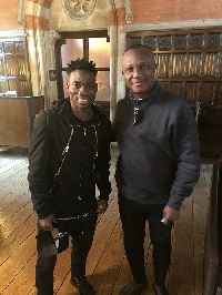 Christian Atsu with Ghana Black Star coach Kwesi Appiah