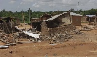 Some of the demolished houses in the community