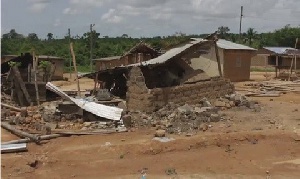 Some of the demolished houses in the community