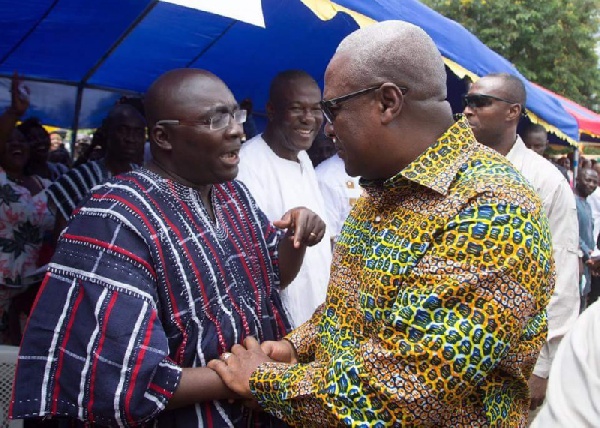 President John Mahama (right) and the running mate of the NPP Dr. Bawumia
