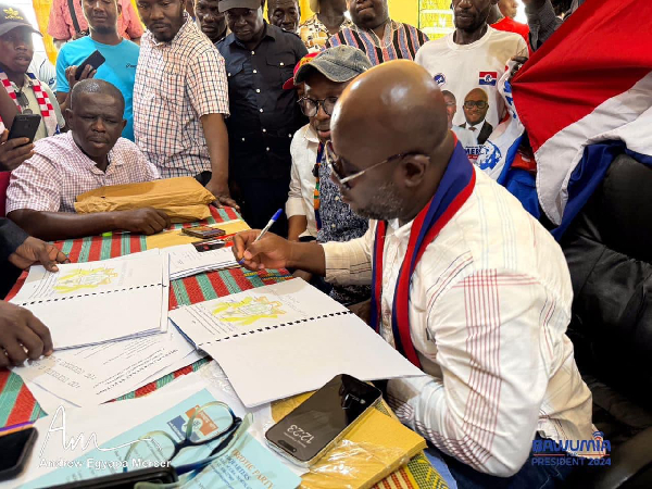 Egyapa Mercer filing his nomination in his constituency