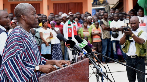 Vice President Kwesi Amissah-Arthur during one of his campaign tour