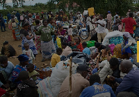 Internally displaced people (IDPs) fleeing fighting in Congo's South Kivu province arrive in Burundi