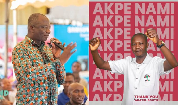 MCE for Akatsi South, Daniel Dagba (L) and Bernard Ahiafor MP (R)