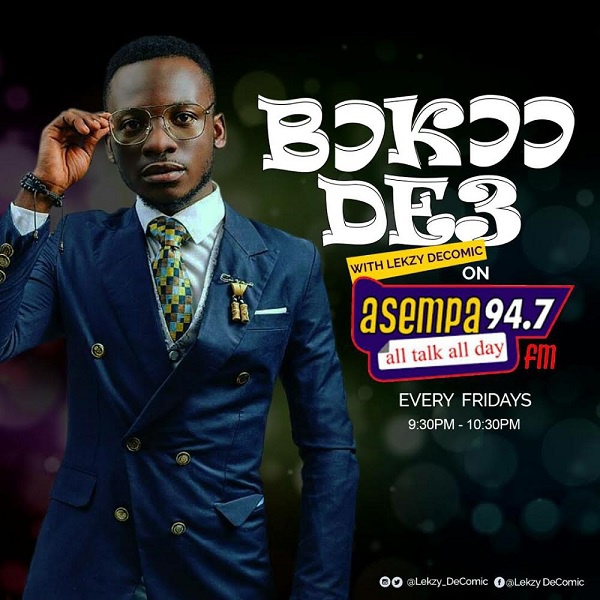 Lekzy Decomic joins Asempa FM with 'Bokoor De3' radio comedy show
