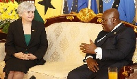 New US Ambassador, Mrs. Stephanie Sanders Sullivan and President Nana Akufo-Addo