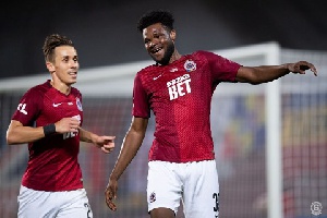 Benjamin Tetteh celebrating