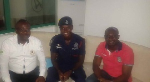 Samuel Sarfo (middle) with GFA president Kwesi Nyantakyi and his Vice