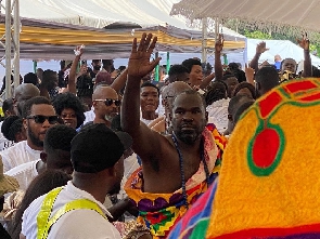 Diallo Sumbry after he was installed as a development chief in Nyame Bekyere