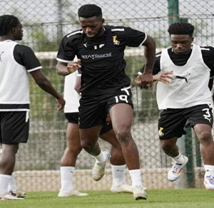 Black Stars players in a training session