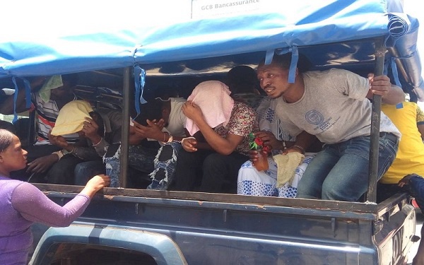 The Kwabenya jailbreak suspects being transported from the court