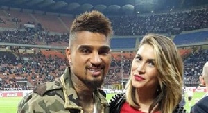 Kevin-Prince Boateng with his wife Melissa Satta