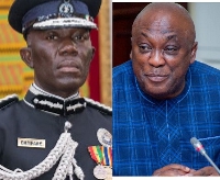 IGP Dr George Akuffo Dampare (left), Tema West MP Carlos Ahenkorah (right)