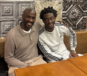 Black Stars head coach, Otto Addo with Abdul Mumin