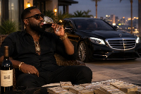 Young man flaunting riches. AI generated image