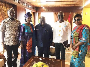 Plan International Ghana staff with President Akufo-Addo and Gender Minister, Otiko Djaba.