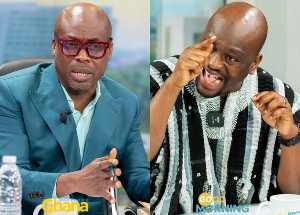Paul Adom-Otchere (L) had a heated argument with Hamza Suhuyini (R) over the claim