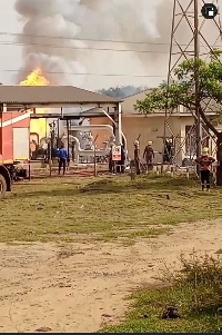 Tema Oil Refinery on fire