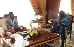 President Akufo-Addo with Shatta Wale at the Flagstaff House