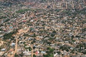 An aerial view of some parts of Accra, the capital of Ghana