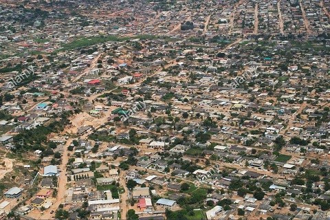 An aerial view of some parts of Accra, the capital of Ghana
