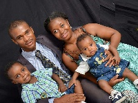 The late Major Maxwell Adam Mahama with wife and children