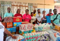 The donations included items like rice and sugar, assorted soft drink and others
