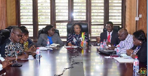 Gender Minister, Otiko Afisa Djabah in discussion with stakeholders.