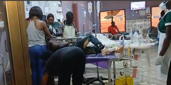 One of the injured youth being treated at the hospital