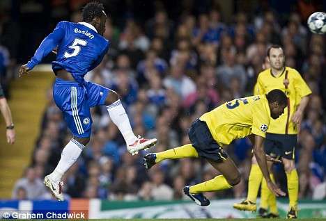 Essien scored against Barcelona in the 2009 Champions League