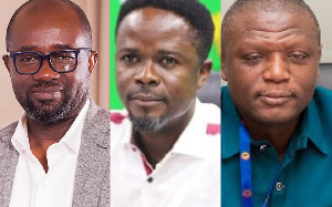 L-R: Kurt Okraku, Dan Kwaku Yeboah and Kofi Adams are sports personlaities in Ghana