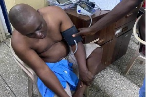 MP-elect for Keta, Kwame Dzudzorli Gakpey receiving treatment after the attack