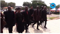Minority members arrived in a group to pay their respects to the late Veep