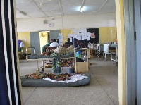 Hospital ward in Accra with patients deserted