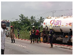 Fuel tanker accident halts traffic on Apam–Winneba Highway