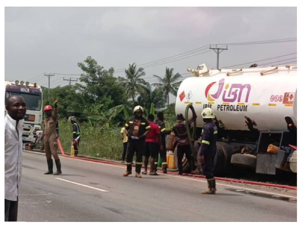 Fuel tanker accident halts traffic on Apam&ndash;Winneba Highway